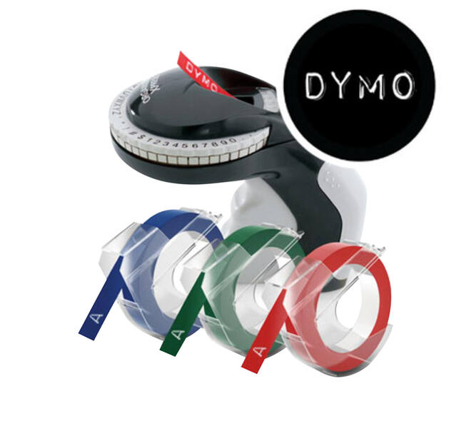 Reliëftape Dymo embossing vinyl 9mm assorti 3 stuks
