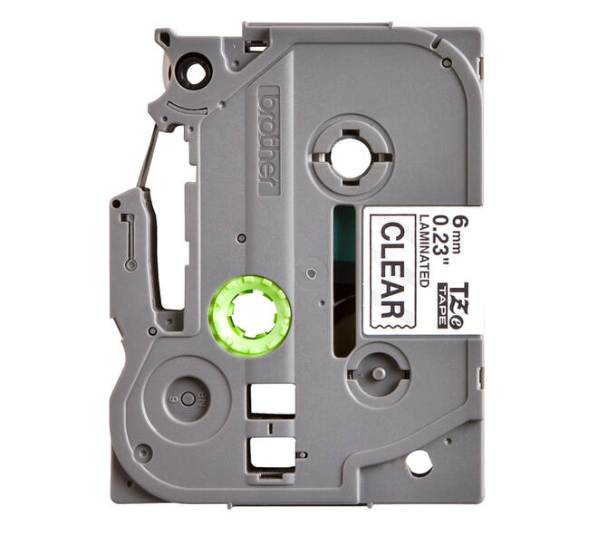 Labeltape Brother P-touch TZe-111 standaard 6mm zwart op transparant