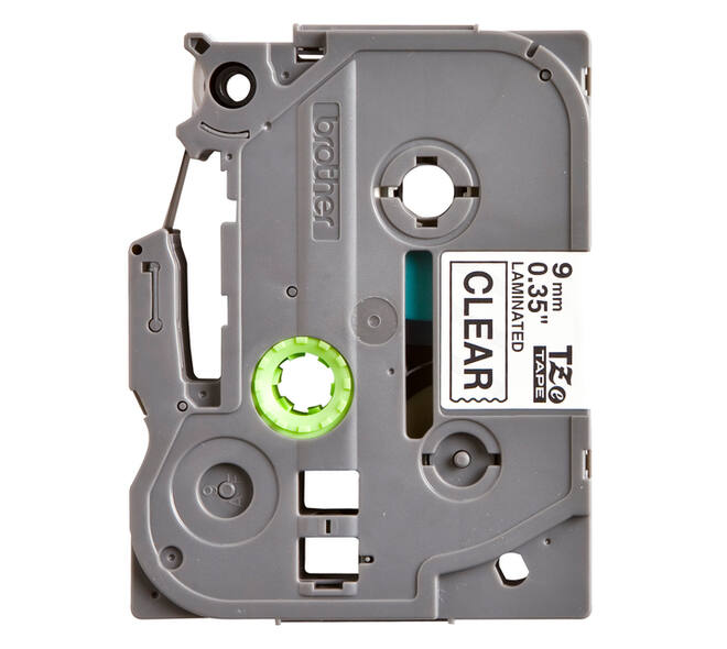 Labeltape Brother P-touch TZe-121 standaard 9mm zwart op transparant