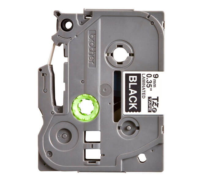 Labeltape Brother P-touch TZe-325 standaard 9mm wit op zwart