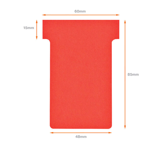 T-kaart Nobo nr.2 48mm rood 100 stuks
