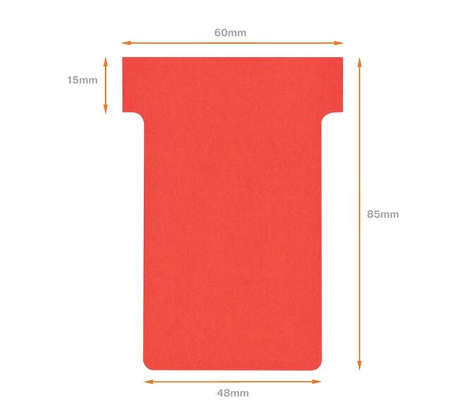 T-kaart Nobo nr.2 48mm rood 100 stuks