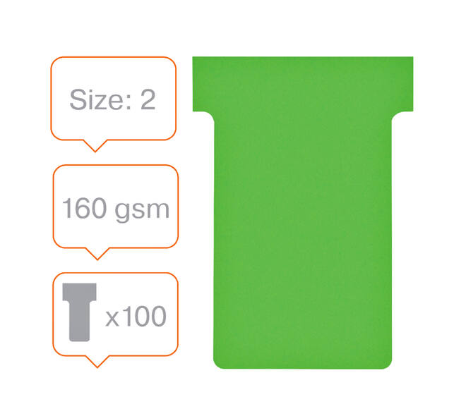 T-kaart Nobo nr.2 48mm groen 100 stuks