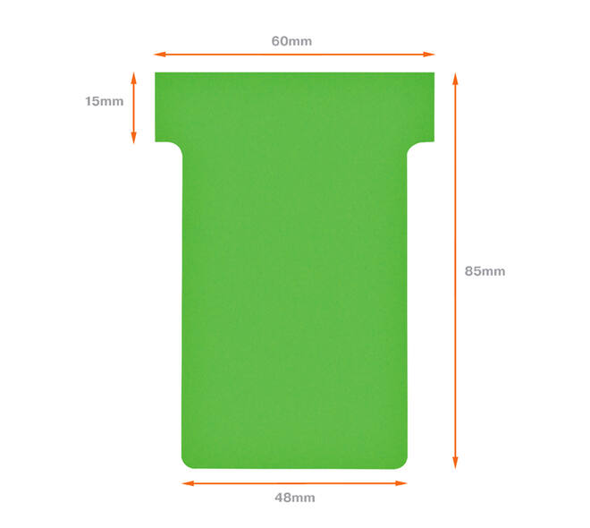 T-kaart Nobo nr.2 48mm groen 100 stuks