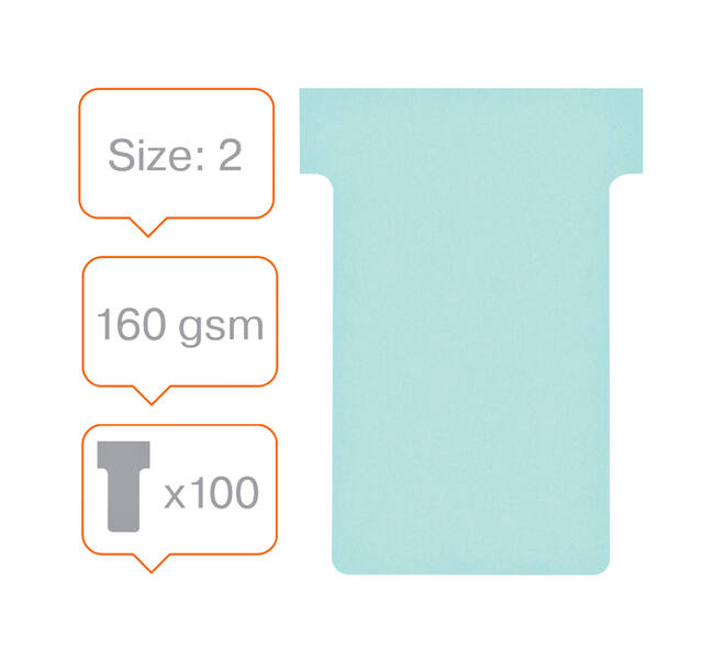 T-kaart Nobo nr.2 48mm blauw 100 stuks