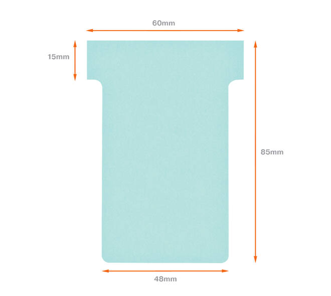 T-kaart Nobo nr.2 48mm blauw 100 stuks
