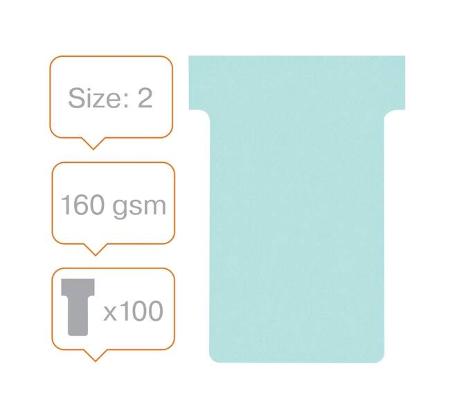 T-kaart Nobo nr.2 48mm blauw 100 stuks