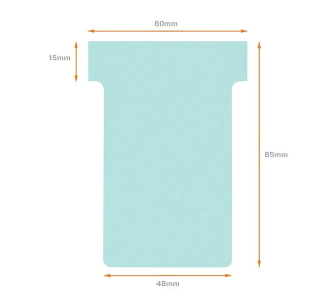 T-kaart Nobo nr.2 48mm blauw 100 stuks