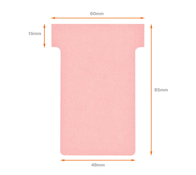 T-kaart Nobo nr.2 48mm roze 100 stuks