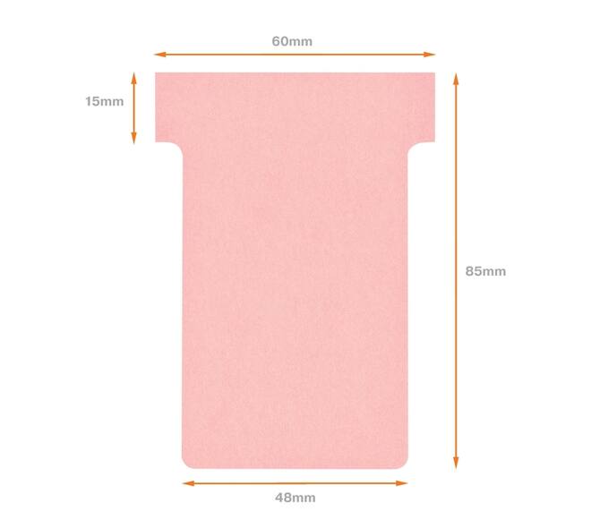 T-kaart Nobo nr.2 48mm roze 100 stuks
