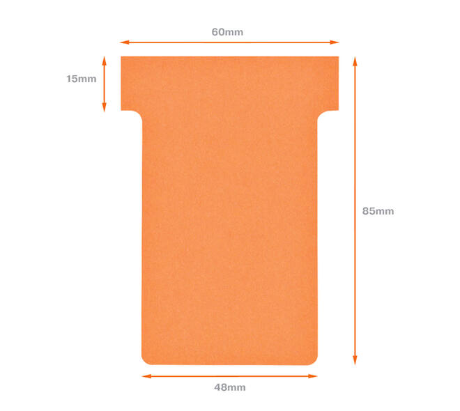 T-kaart Nobo nr.2 48mm oranje 100 stuks