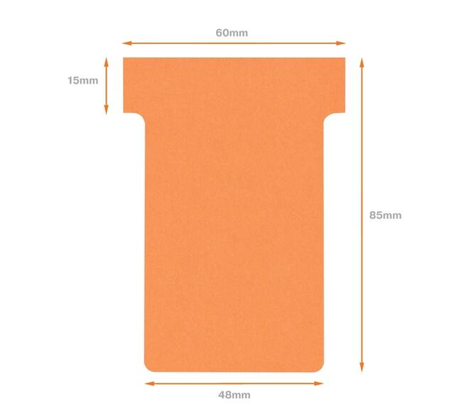 T-kaart Nobo nr.2 48mm oranje 100 stuks