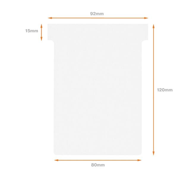 T-kaart Nobo nr.3 80mm wit 100 stuks