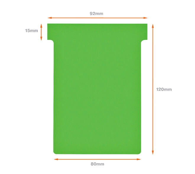 T-kaart Nobo nr.3 80mm groen 100 stuks