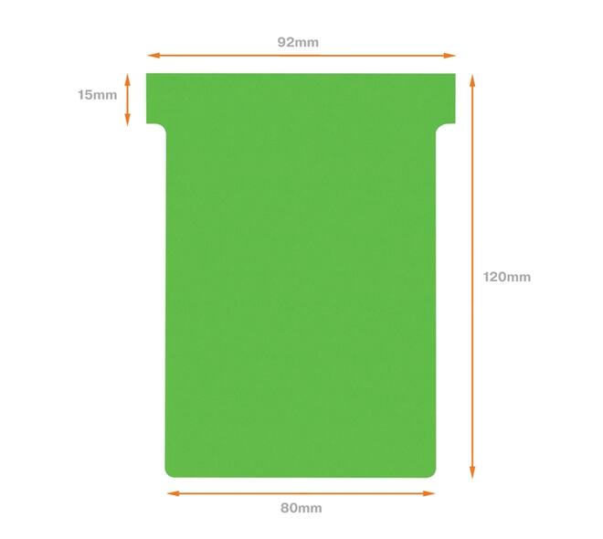 T-kaart Nobo nr.3 80mm groen 100 stuks