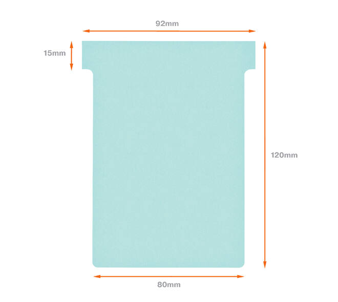 T-kaart Nobo nr.3 80mm blauw 100 stuks