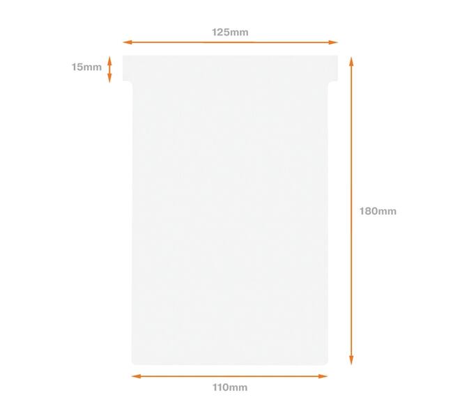 T-kaart Nobo nr.4 112mm wit 100 stuks