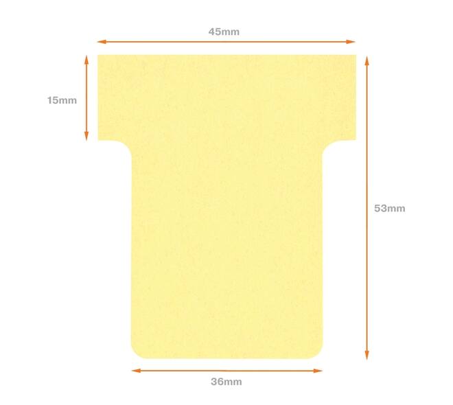 T-kaart Nobo nr. 1.5 36mm geel 100 stuks