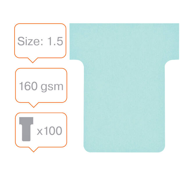 T-kaart Nobo nr 1.5 36mm blauw 100 stuks