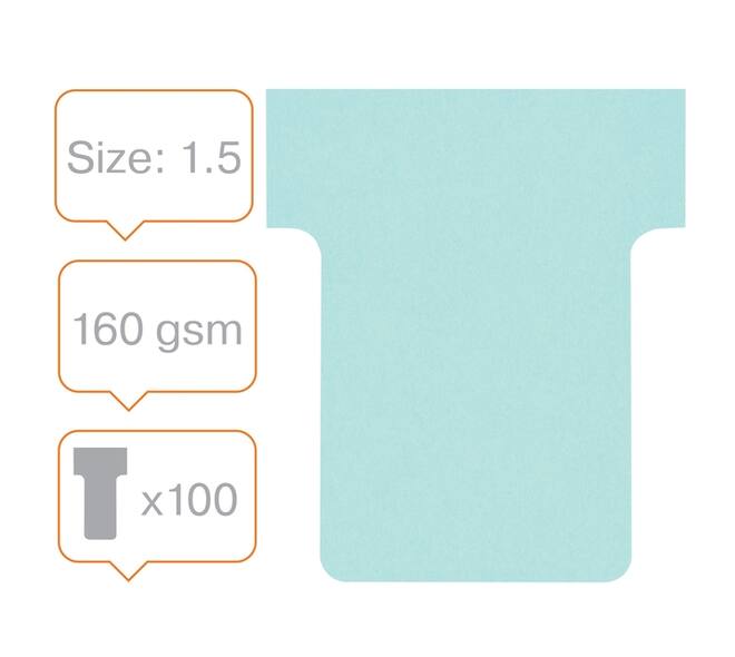 T-kaart Nobo nr 1.5 36mm blauw 100 stuks