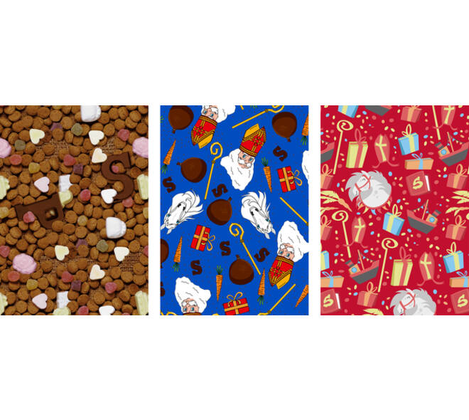 Inpakpapier Sint 300x100cm assorti