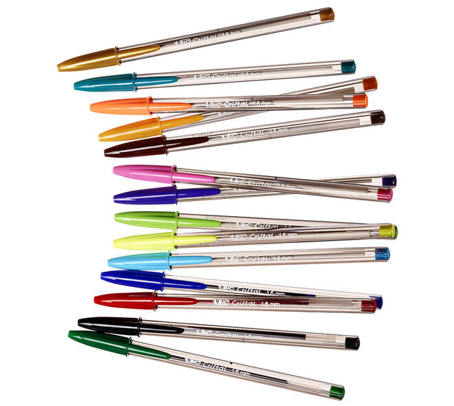 Balpen Bic Cristal large multicolour assorti 15 stuks
