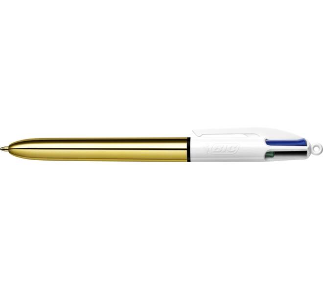 Balpen Bic 4kleuren shine medium goud