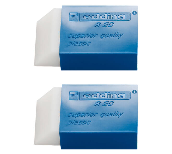 Gum edding R20 met kunststof blauwen houder 2 stuks