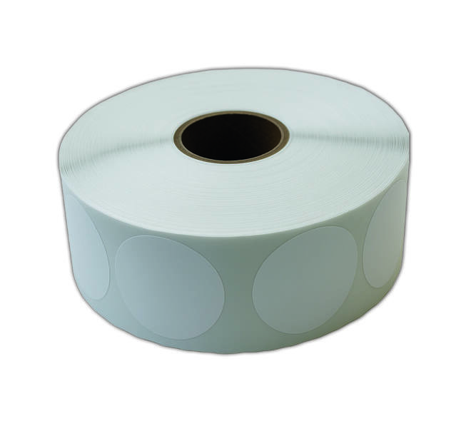 Etiket 50x50mm rond wit premanent K45, 2000rol