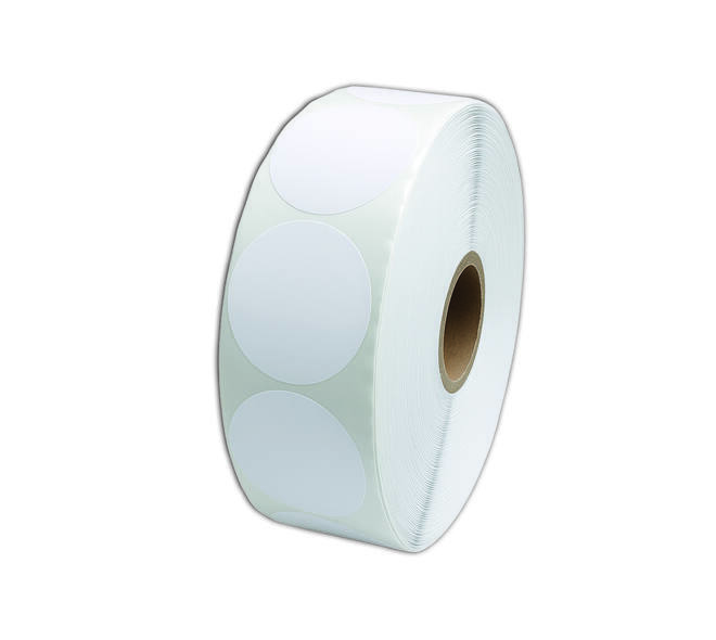 Etiket 50x50mm rond wit premanent K45, 2000rol