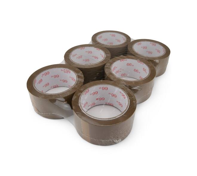 Verpakkingstape 48mmx66m pvc bruin