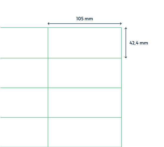 Etiket Rillprint 105x42.4mm 1400st