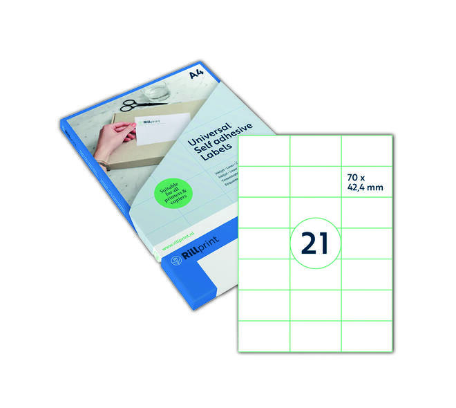 Etiket Rillprint 70x42.4mm 2100st