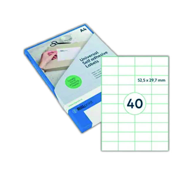 Etiket Rillprint 52.5x29.77mm 40st hittebestendig (1000)