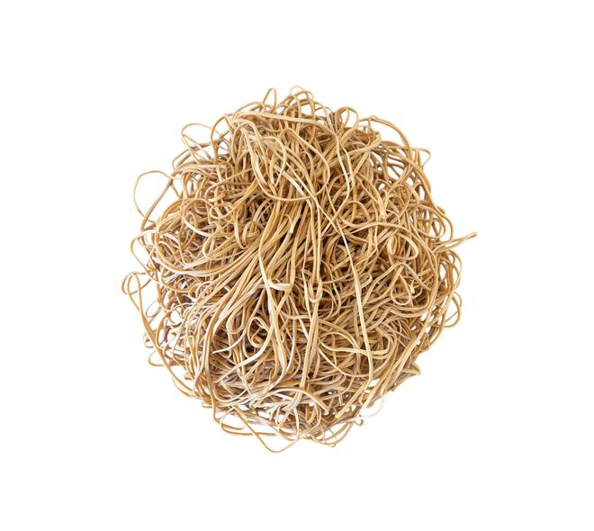 Kar elastiek naturel Ø 305x3x2mm zak 1kg - platgemeten 480mm