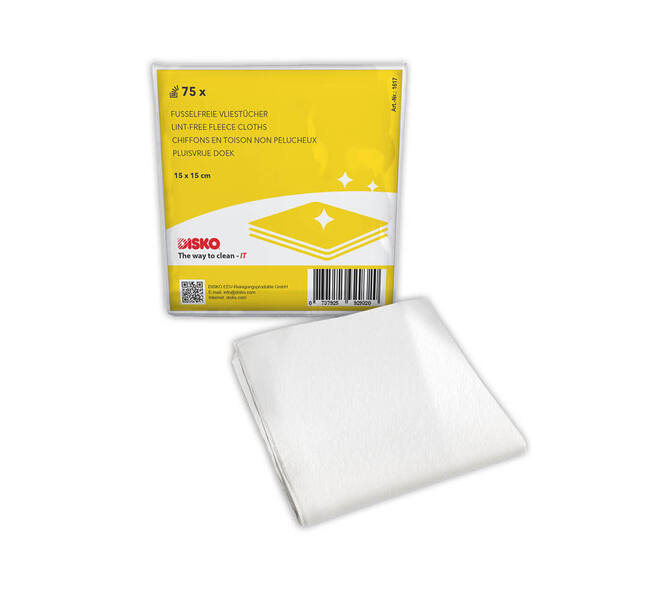 Reinigingsdoekjes Disko voor printers 15x15cm pluisvrij (75)