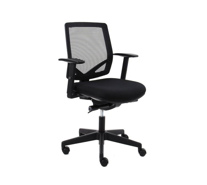 Bureaustoel "Easy" mesh rug zwart