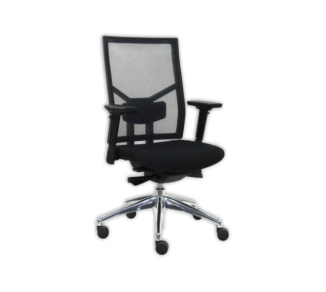 Bureaustoel "Perfect" mesh rug zwart