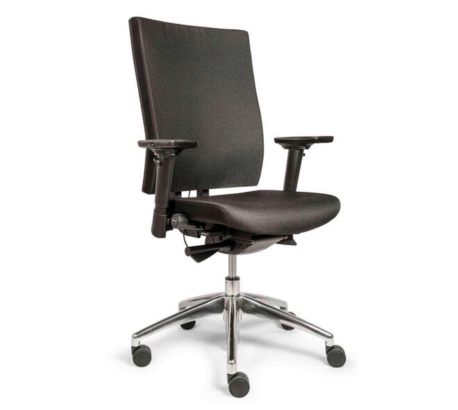 Bureaustoel "Perfect" stoffen rug zwart