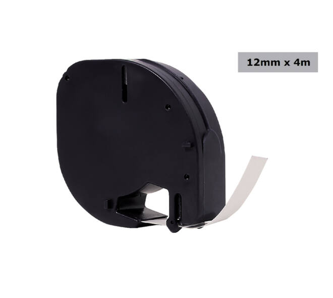 Labeltape Quantore 12267 12mmx4m transparant zwart