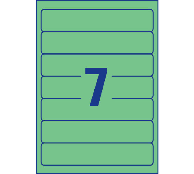 Rugetiket Avery smal 38x192mm zelfklevend groen