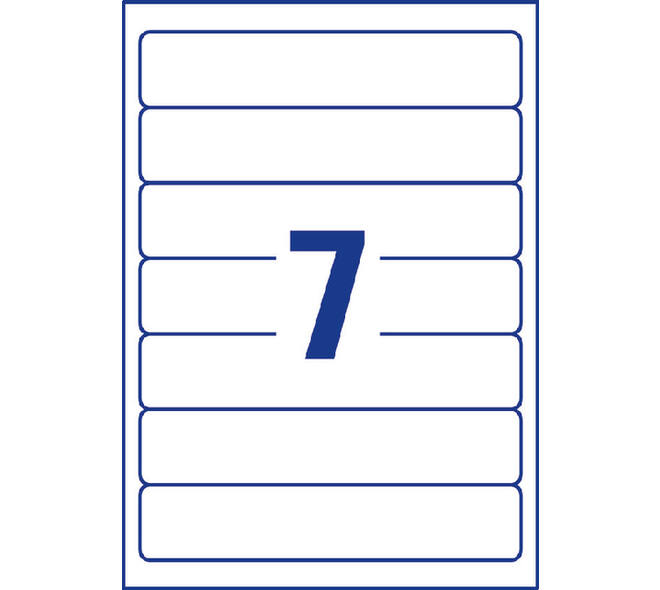 Rugetiket Avery smal 38x192mm zelfklevend wit