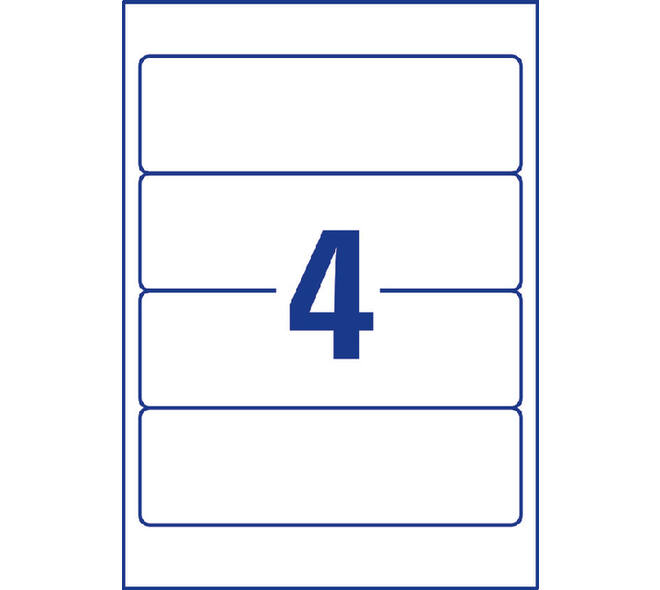 Rugetiket Avery breed 59x192mm zelfklevend wit 25 vel