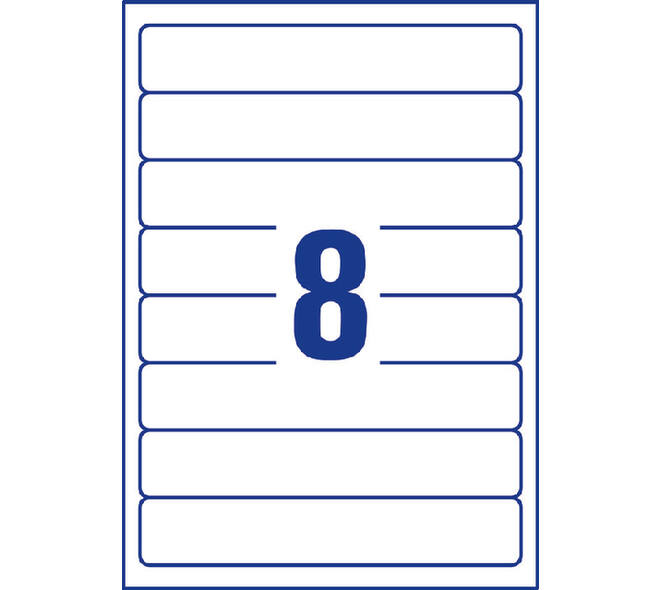 Rugetiket Avery smal 34x192mm zelfklevend wit