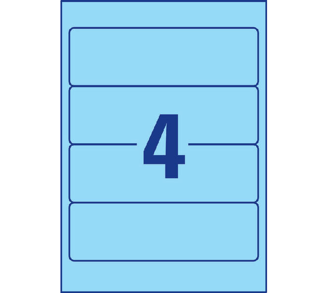 Rugetiket Avery breed 61x192mm zelfklevend blauw