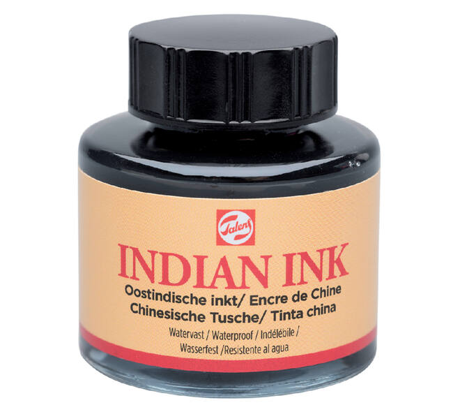 Oost-Indische inkt Talens zwart 30ml