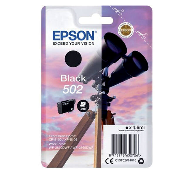 Inktcartridge Epson 502 T02V1 zwart