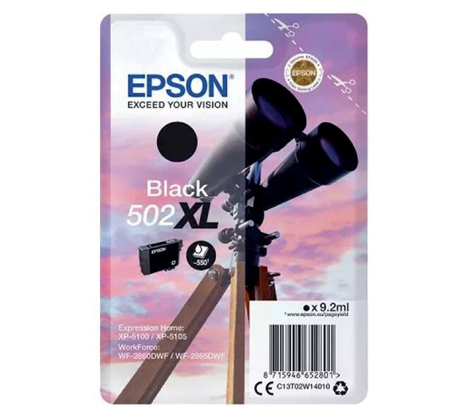 Inktcartridge Epson 502XL T02W1 zwart