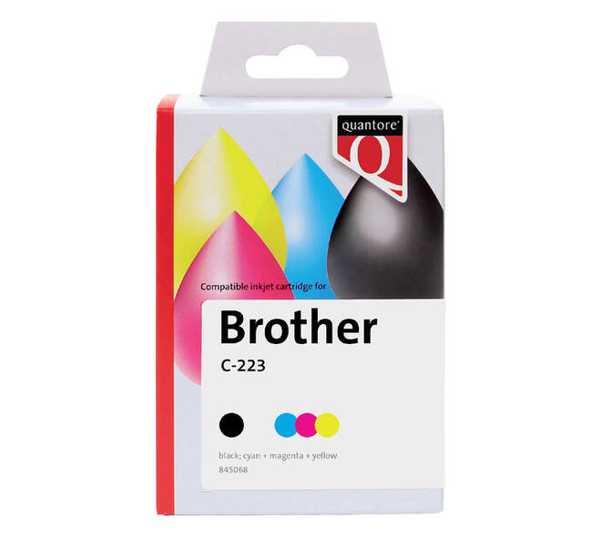 Inktcartridge Quantore alternatief tbv Brother LC-223 zwart + 3 kleuren