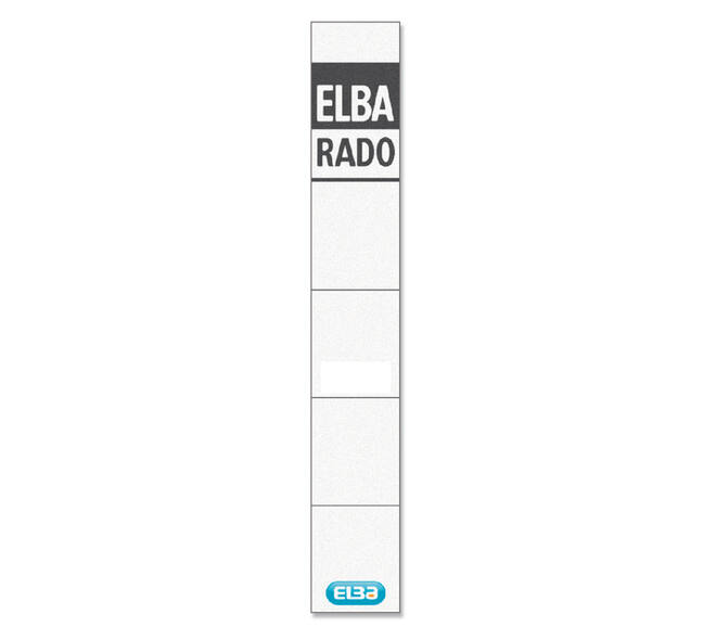 Rug-insteekkaart Elba Rado smal 24x159mm wit 10 stuks